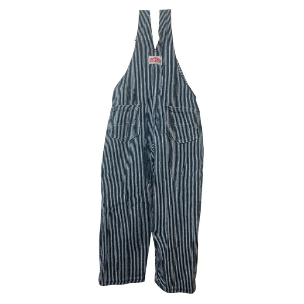 Blue Denim Overalls with Adjustable Straps and Bib Front